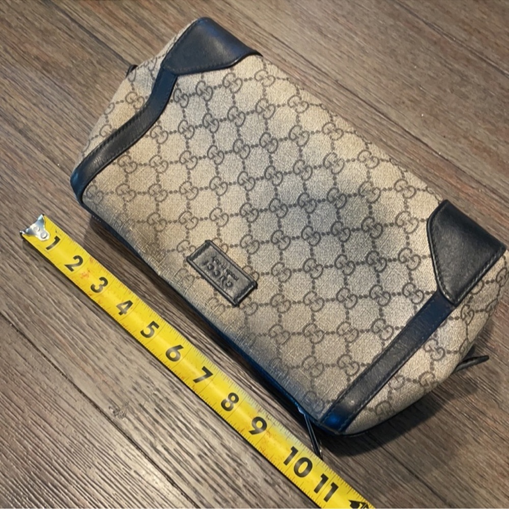 Gucci toiletry bag black beige chrome zipper - Picture 11 of 11